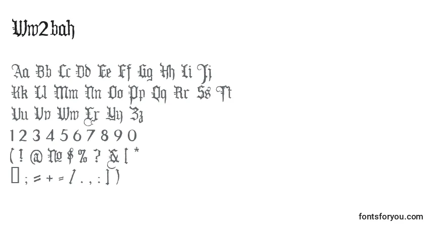 A fonte Ww2bah – alfabeto, números, caracteres especiais