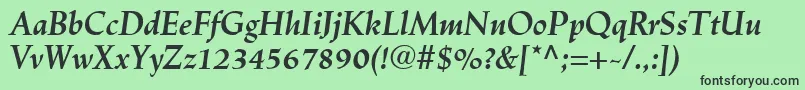 LinotypeTrajanusBolditalic Font – Black Fonts on Green Background