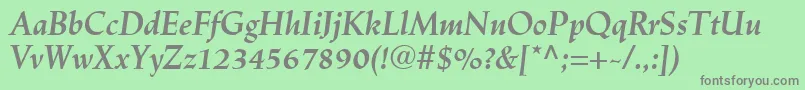 LinotypeTrajanusBolditalic Font – Gray Fonts on Green Background