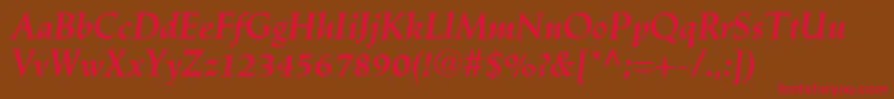 LinotypeTrajanusBolditalic Font – Red Fonts on Brown Background