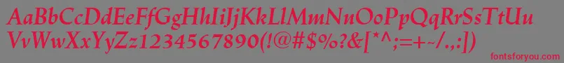 LinotypeTrajanusBolditalic Font – Red Fonts on Gray Background