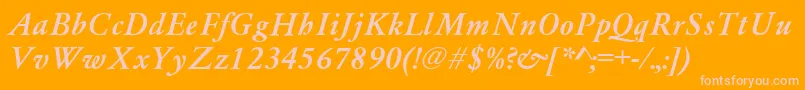 AzgaramondcttBolditalic Font – Pink Fonts on Orange Background