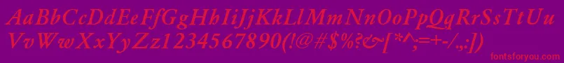 AzgaramondcttBolditalic Font – Red Fonts on Purple Background