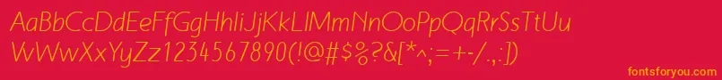 MalvernLfItalic Font – Orange Fonts on Red Background