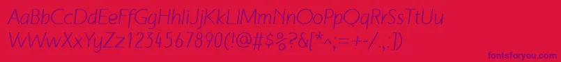 MalvernLfItalic Font – Purple Fonts on Red Background