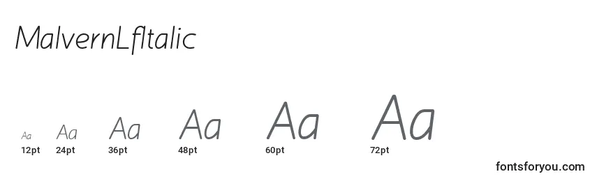 MalvernLfItalic Font Sizes