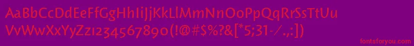 WoodlandItcMedium Font – Red Fonts on Purple Background