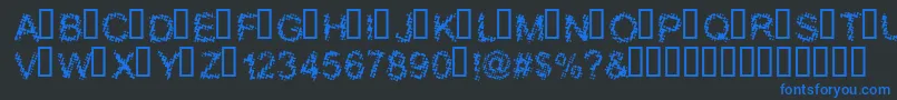 BloodyShrapnel Font – Blue Fonts on Black Background