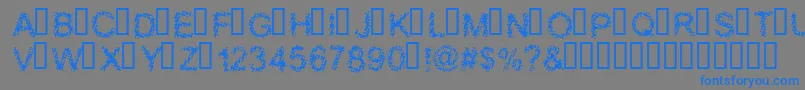 BloodyShrapnel-Schriftart – Blaue Schriften auf grauem Hintergrund