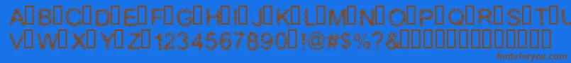 BloodyShrapnel Font – Brown Fonts on Blue Background