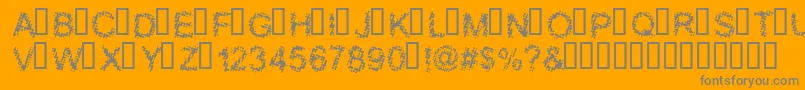 BloodyShrapnel Font – Gray Fonts on Orange Background