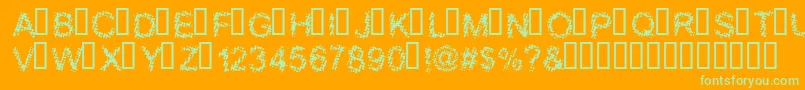 BloodyShrapnel Font – Green Fonts on Orange Background