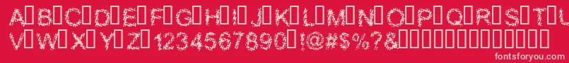 BloodyShrapnel Font – Pink Fonts on Red Background