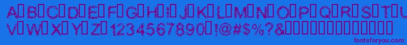 BloodyShrapnel Font – Purple Fonts on Blue Background