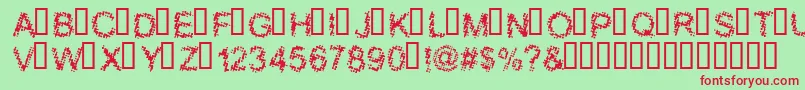 BloodyShrapnel Font – Red Fonts on Green Background