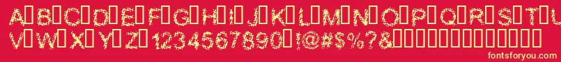 BloodyShrapnel Font – Yellow Fonts on Red Background