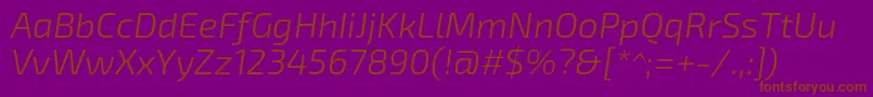 Exo2.0Lightitalic Font – Brown Fonts on Purple Background