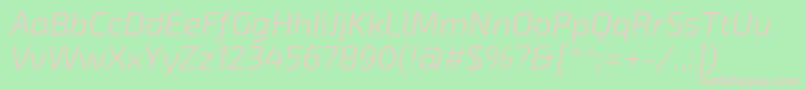 Exo2.0Lightitalic Font – Pink Fonts on Green Background