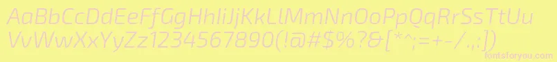 Exo2.0Lightitalic Font – Pink Fonts on Yellow Background