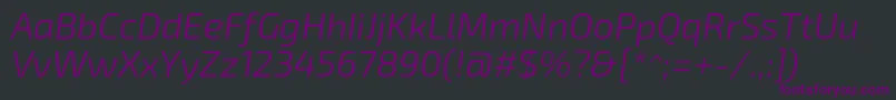 Шрифт Exo2.0Lightitalic – фиолетовые шрифты на чёрном фоне