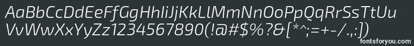Exo2.0Lightitalic Font – White Fonts on Black Background