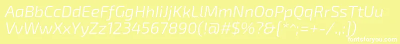 フォントExo2.0Lightitalic – 黄色い背景に白い文字