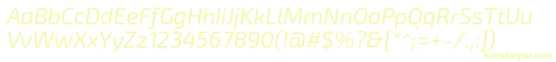 Exo2.0Lightitalic Font – Yellow Fonts on White Background