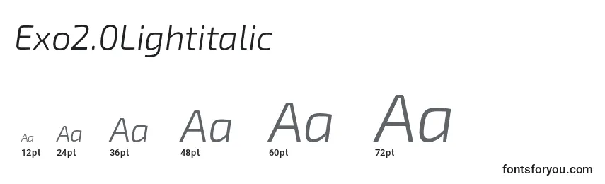 Exo2.0Lightitalic Font Sizes