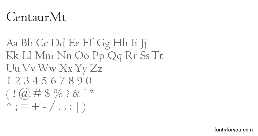CentaurMt Font – alphabet, numbers, special characters