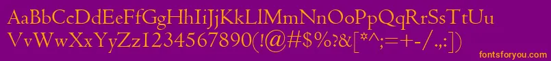 CentaurMt Font – Orange Fonts on Purple Background