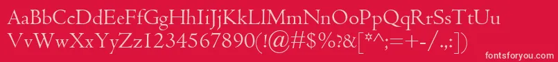 CentaurMt Font – Pink Fonts on Red Background