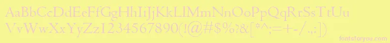 CentaurMt Font – Pink Fonts on Yellow Background