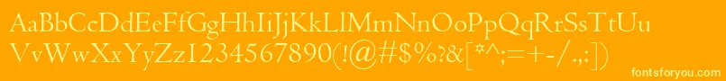 CentaurMt Font – Yellow Fonts on Orange Background