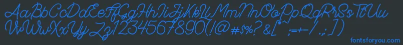 FadScript Font – Blue Fonts on Black Background