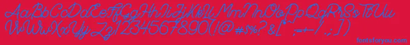 FadScript Font – Blue Fonts on Red Background