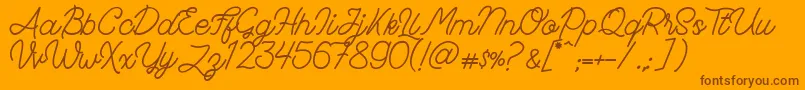 FadScript Font – Brown Fonts on Orange Background
