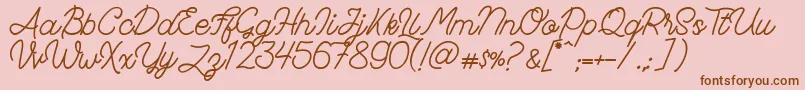 FadScript Font – Brown Fonts on Pink Background