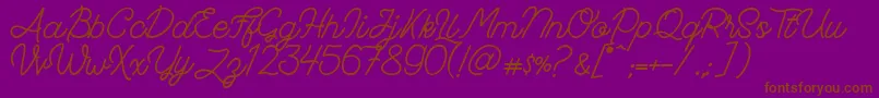 FadScript Font – Brown Fonts on Purple Background