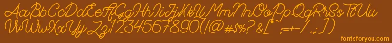 FadScript Font – Orange Fonts on Brown Background