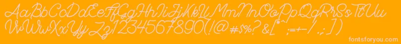 FadScript Font – Pink Fonts on Orange Background