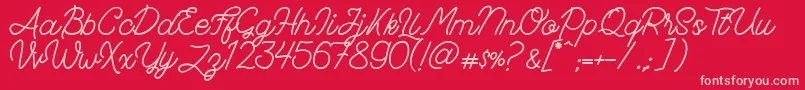 FadScript Font – Pink Fonts on Red Background