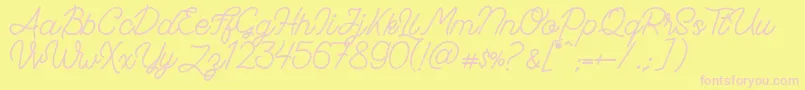 FadScript Font – Pink Fonts on Yellow Background