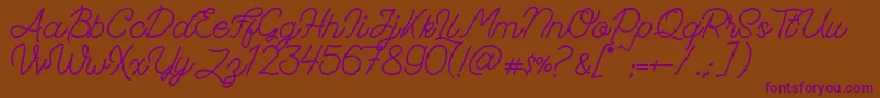 FadScript Font – Purple Fonts on Brown Background