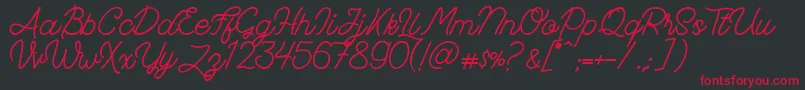 FadScript Font – Red Fonts on Black Background