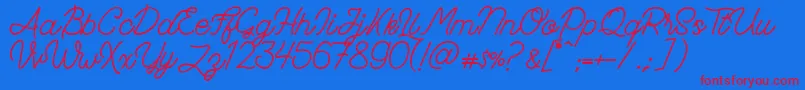 FadScript Font – Red Fonts on Blue Background