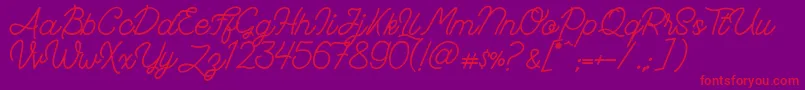 FadScript Font – Red Fonts on Purple Background