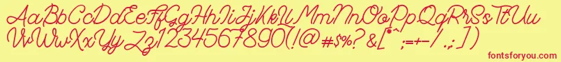 FadScript Font – Red Fonts on Yellow Background
