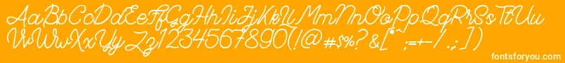 FadScript Font – White Fonts on Orange Background