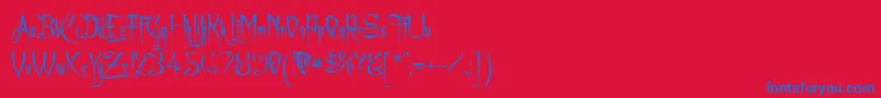 ACharmingFont Font – Blue Fonts on Red Background