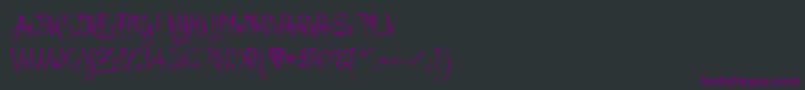 Czcionka ACharmingFont – fioletowe czcionki na czarnym tle